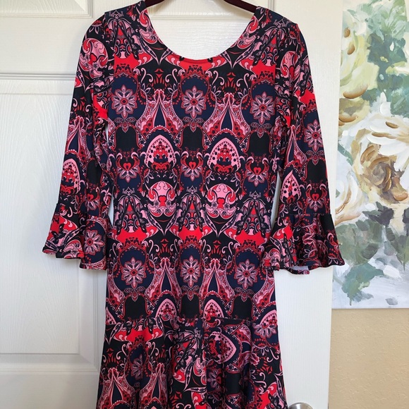 KD red, pink and black dress - Picture 1 of 4